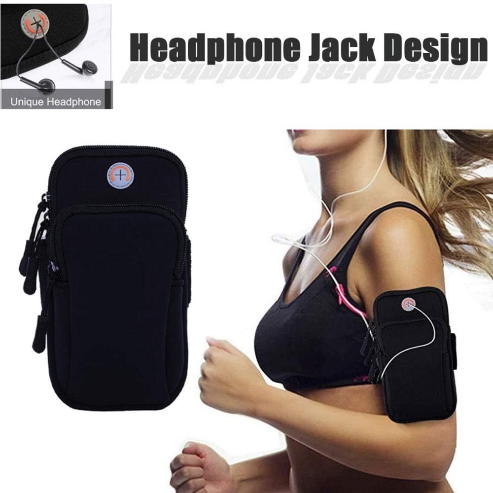 Black Cell Phone Arm Pouch